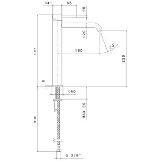 Смеситель для раковины Kerama Marazzi Eterna 69615XKM.50.050 сталь